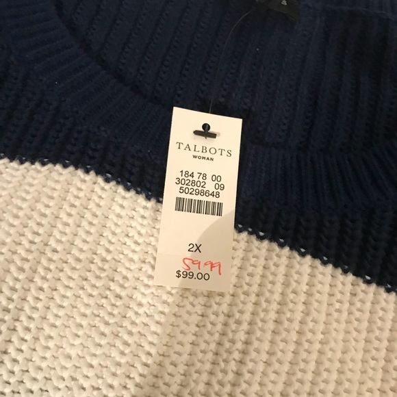 striped blue and white sweater - Picture 2 of 2